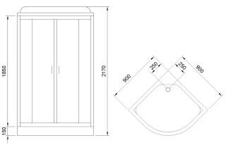 Душевая кабина Royal Bath HK стекло матовое 90x90см RB90HK2-M-CH